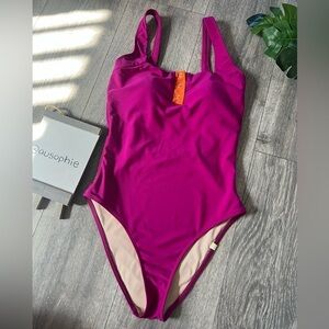 Summersalt The Sailor One Piece Pink w Orange Accent Swimsuit. Size 4 NWOT!